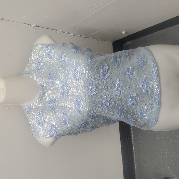 Copy VTG 60s Beaded Sequin  Wool Knit Party Eve Zipper Back SEXY Flapper Gatzby - Picture 5 of 11